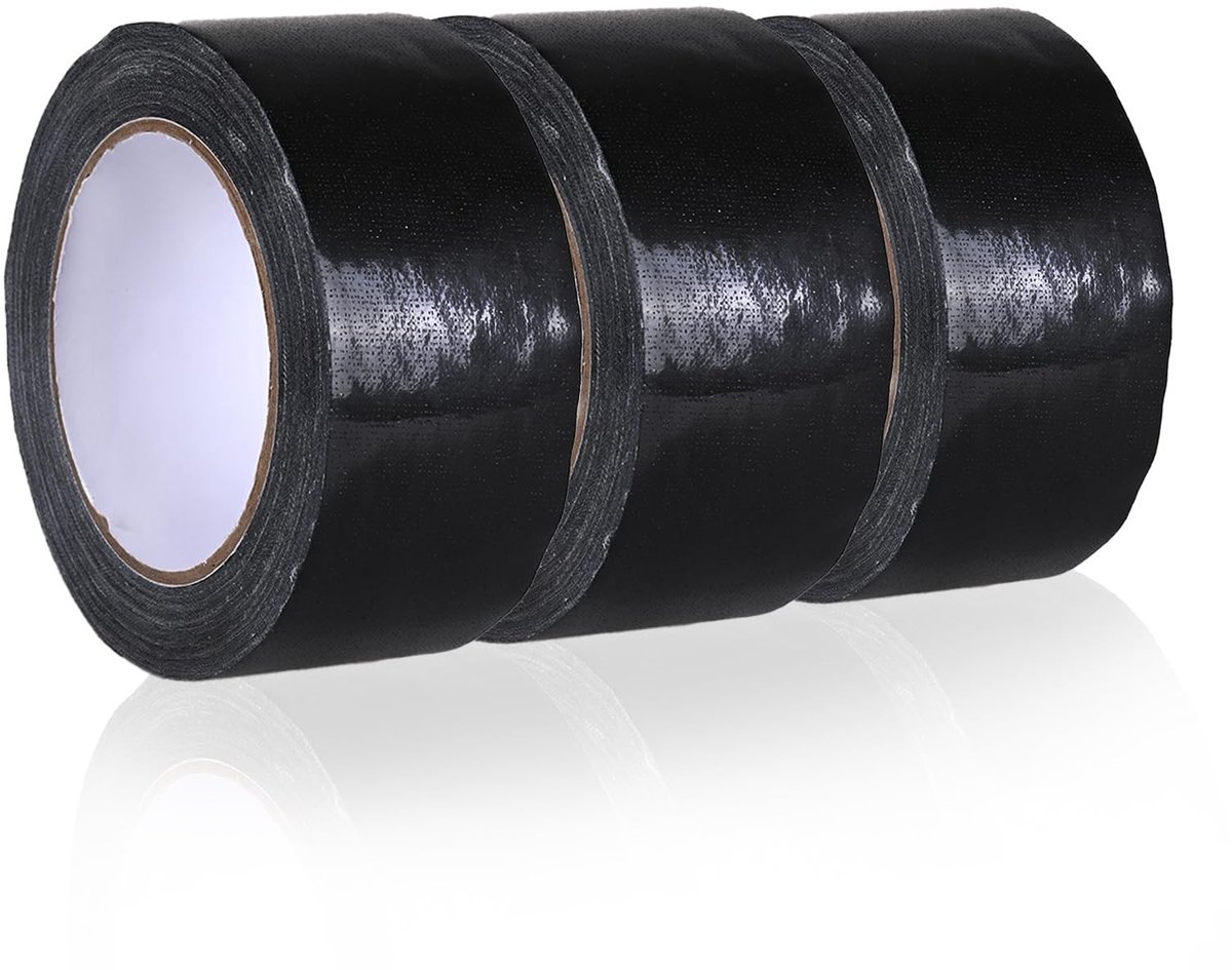 Dailygoods- Textieltape 3 Rollen - 50 mm x 20 m - Duurzaam Plakband - Reparatieband - Afdichting - Lichtgewicht en Robuust