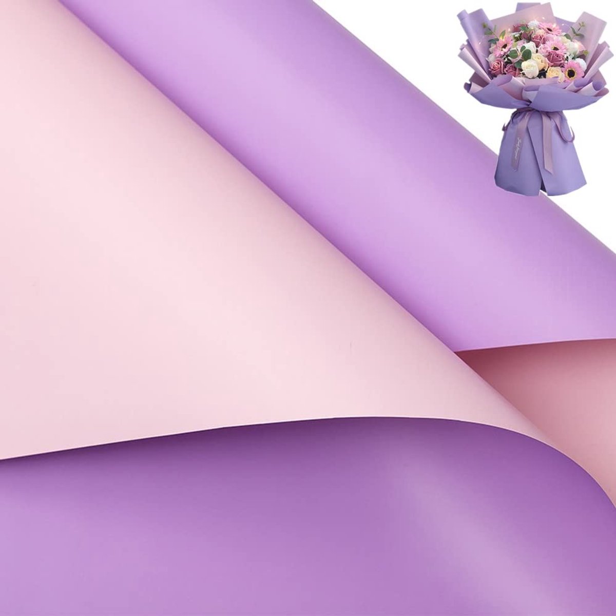 Dailygoods- Inpakpapier Dubbelzijdig 20 Vellen - Waterdicht - Tweekleurig - Geschenken - Bloemen - Luxe Materiaal - Cadeaupapier