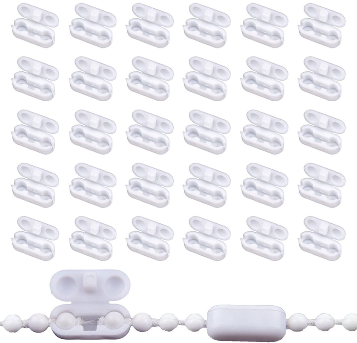 Dailygoods- Rolgordijn Connector 30 Stuks - Vervangende Connector Clips - Kunststof - Lichtgewicht - Duurzaam - Geschikt voor 4,5 mm Roller - Jaloezieconnector