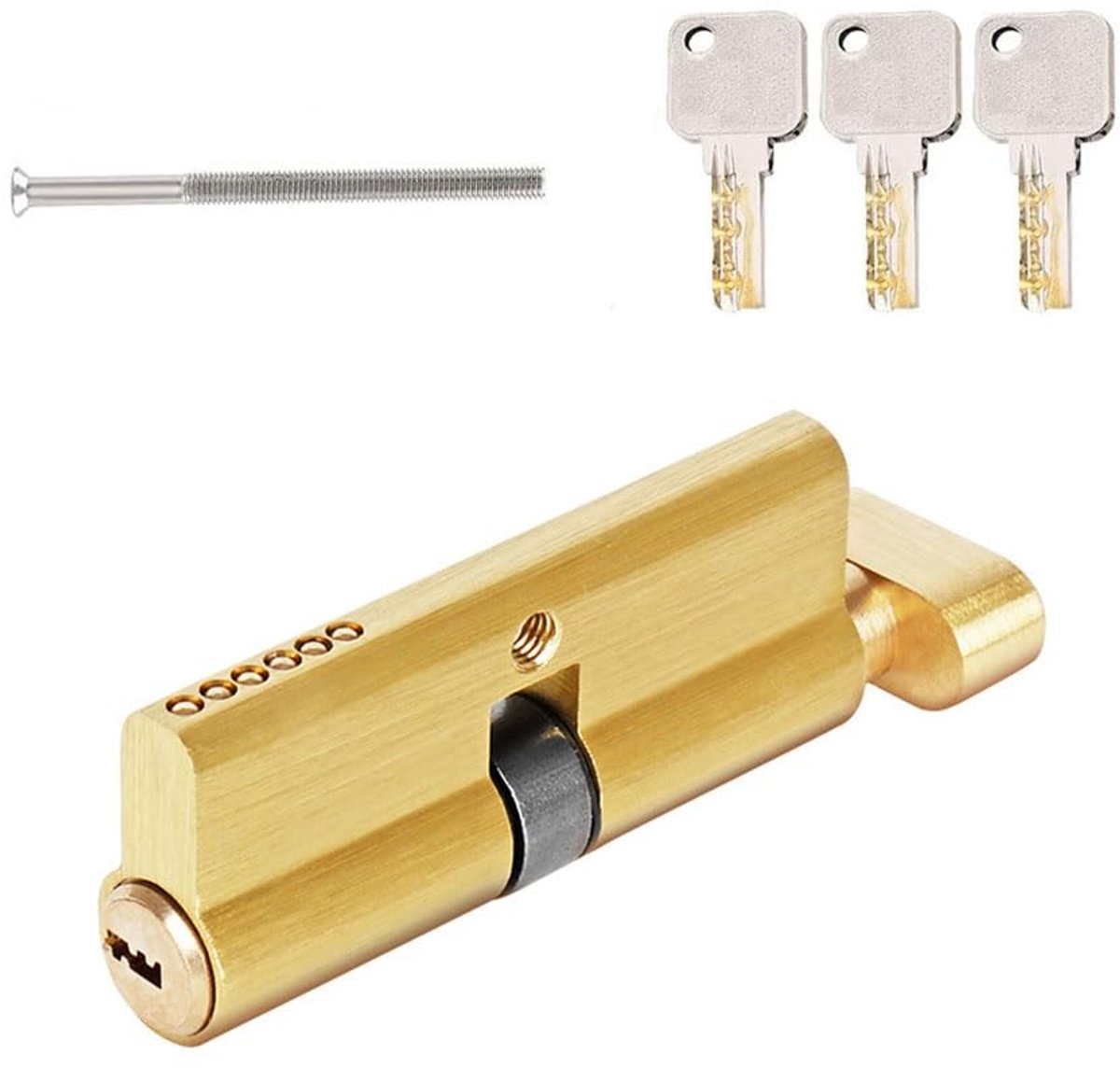 ONF3 - Deurslot - Messing - Veilig en Betrouwbaar - 35/35 - 3 Sleutels - Locking Cylinder - Geschikt voor huizen - Kleur messing