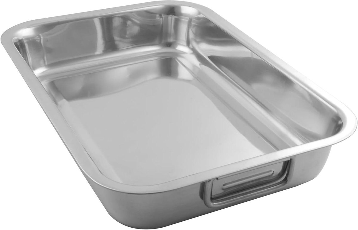 Braadslede - Ovenschaal Rechthoekig - Koken en Bakken - Roestvrij Staal - 36 x 26 x 6 cm - Zilver