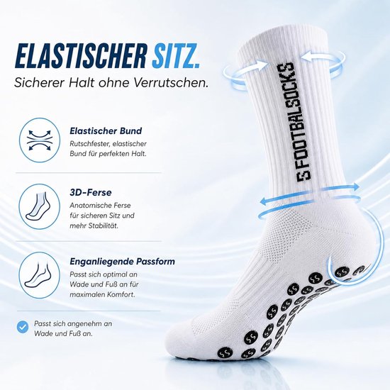 Voetbalsokken met Grip - Gripsokken Sport sokken - Sporten en Trainen - 49 Antislip Punten - 3 Paar - Zwart — afbeelding 5