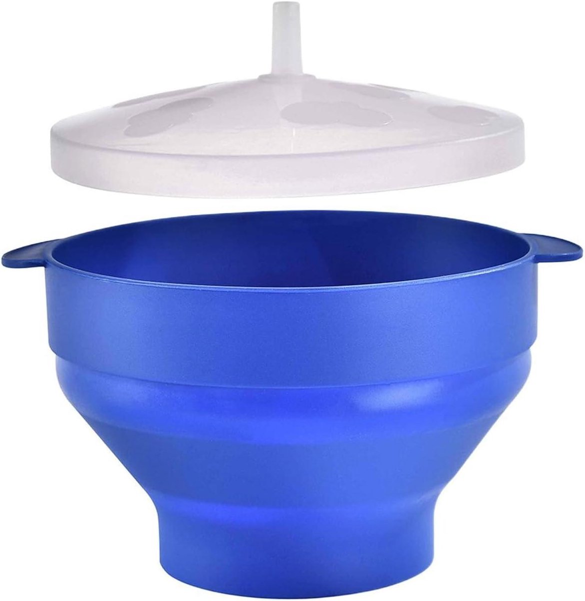 Popcorn Kom Magnetron Popcorn Maker Thuis Snacks Maken Opvouwbaar Siliconen Ontwerp 12.5 x 8.5 cm Blauw