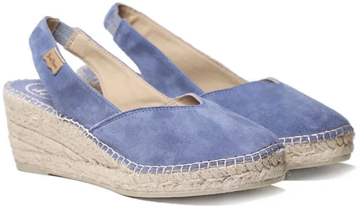 Suède espadrilles met sleehak voor dames | BETTY-A