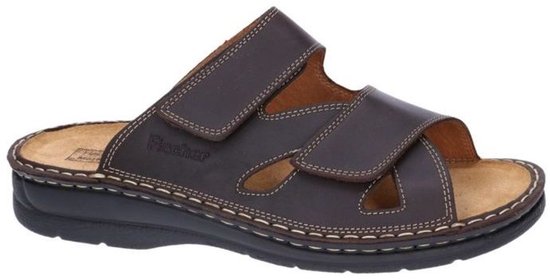 Fischer -Heren - bruin donker - pantoffels & slippers - maat 40