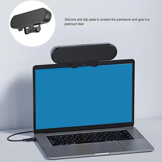 Computerluidsprekers - Monitor soundbar - Meeslepend geluid - Ruimtebesparend clipontwerp - 10W vermogen - Zwart — afbeelding 4