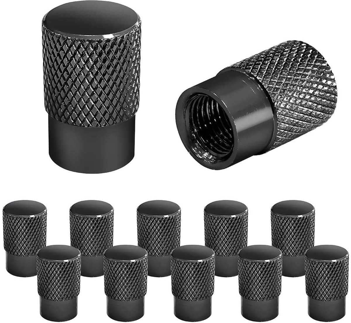 Dailygoods- Ventieldoppen 12 Stuks - Aluminiumlegering - Stofdichte Kap - Corrosiebestendig - Universele Pasvorm - Cilindrisch - Bandendop