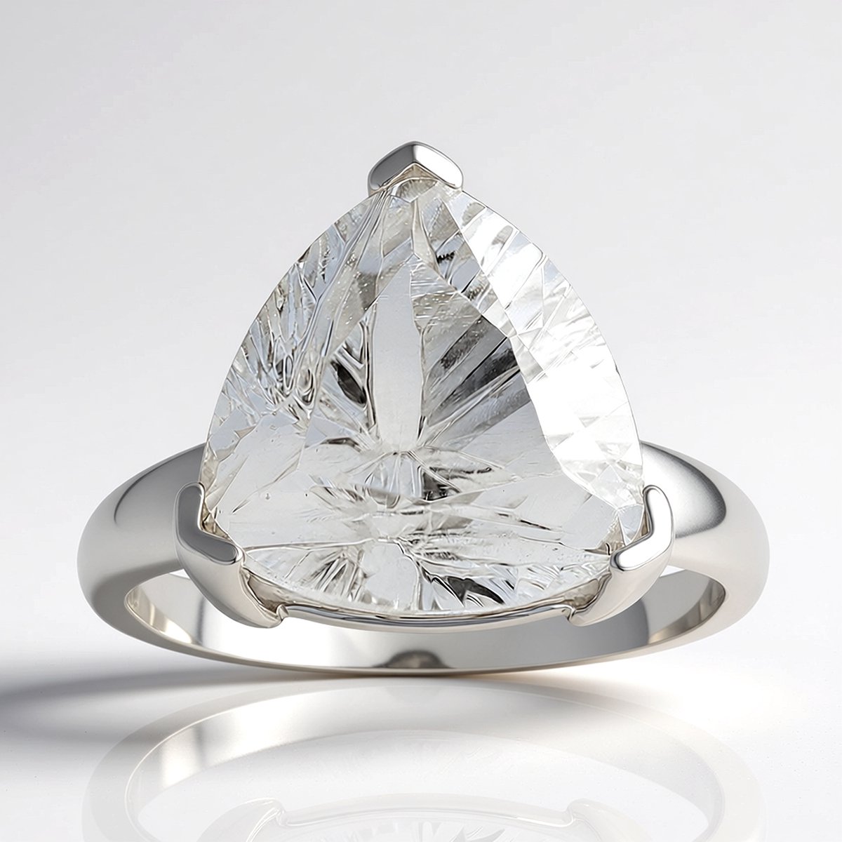 Cavill - Zilveren Ring met Witte Kunziet 7,91 ct - 925 Sterling Zilver Platina Geplateerd - Triljant Geslepen Edelsteen - Elegante Vrouwenring