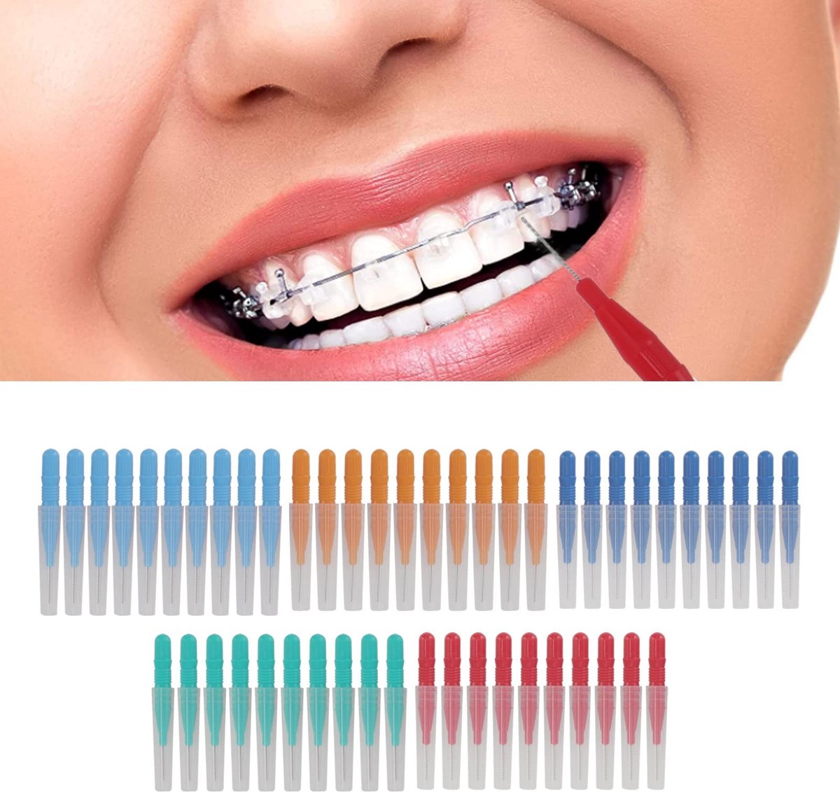 Dailygoods- Interdentale Borstels 50 Stuks - Essentieel Voor Orale Gezondheid - Tanden Reinigen - Tandenstoker Alternatief - Regelmatig Vervangen - Zachte Druk Uitoefenen - Tandenborstels