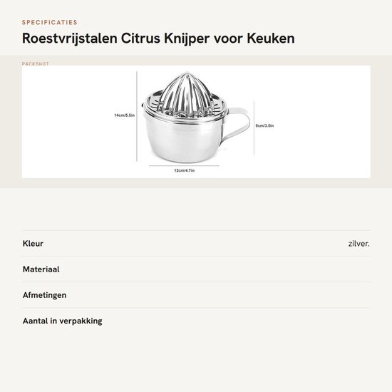 Stainless Steel Hand Juice Squeezer - Citrus Juicer voor Vers Sap — afbeelding 4