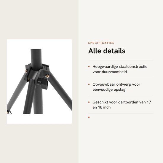 Dailygoods- Dartstandaard Hoogwaardige Staal - Opvouwbaar - Driebenig - Mobiele Dartbaan - Stabiliteit - Veiligheid - Dartbordstandaard van Dailygoods — afbeelding 3