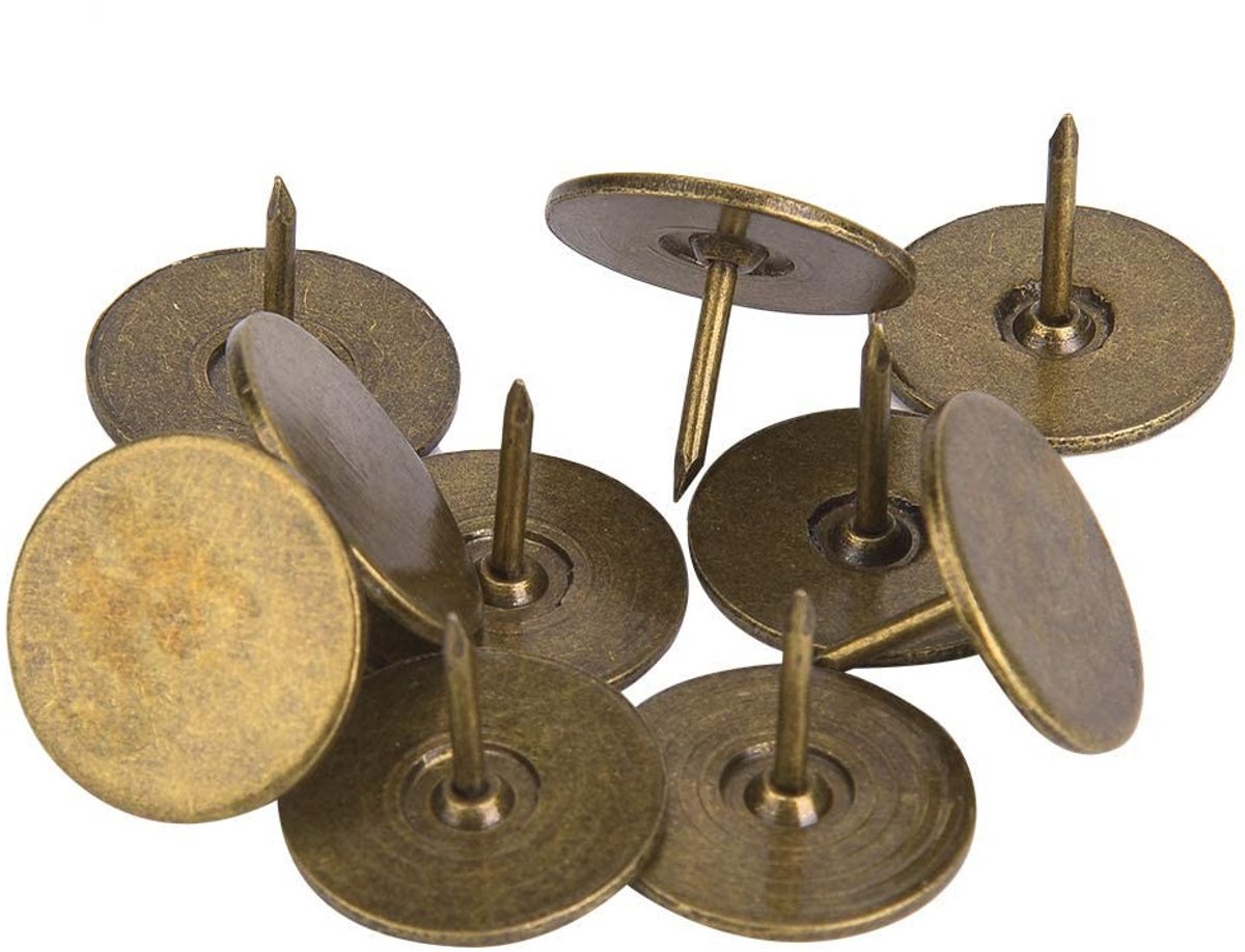Dailygoods- Kopspijkers 100 Stuks - Antieke Bekledingsspijkers - Diverse Grootte 9/11/14/16/19 mm - Duurzaam Ijzer - Perfect voor Meubeldecoratie - Bekledingsnagels