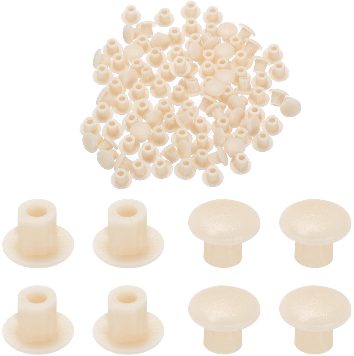 Dailygoods- Gatpluggen 100 Stuks - Ronde Siliconen Pluggen - Afdichtpluggen - Waterdichte Pluggen - Antidiefstal Deurschroefgaten - Geschikt voor Meubelproductie - Afdekkap
