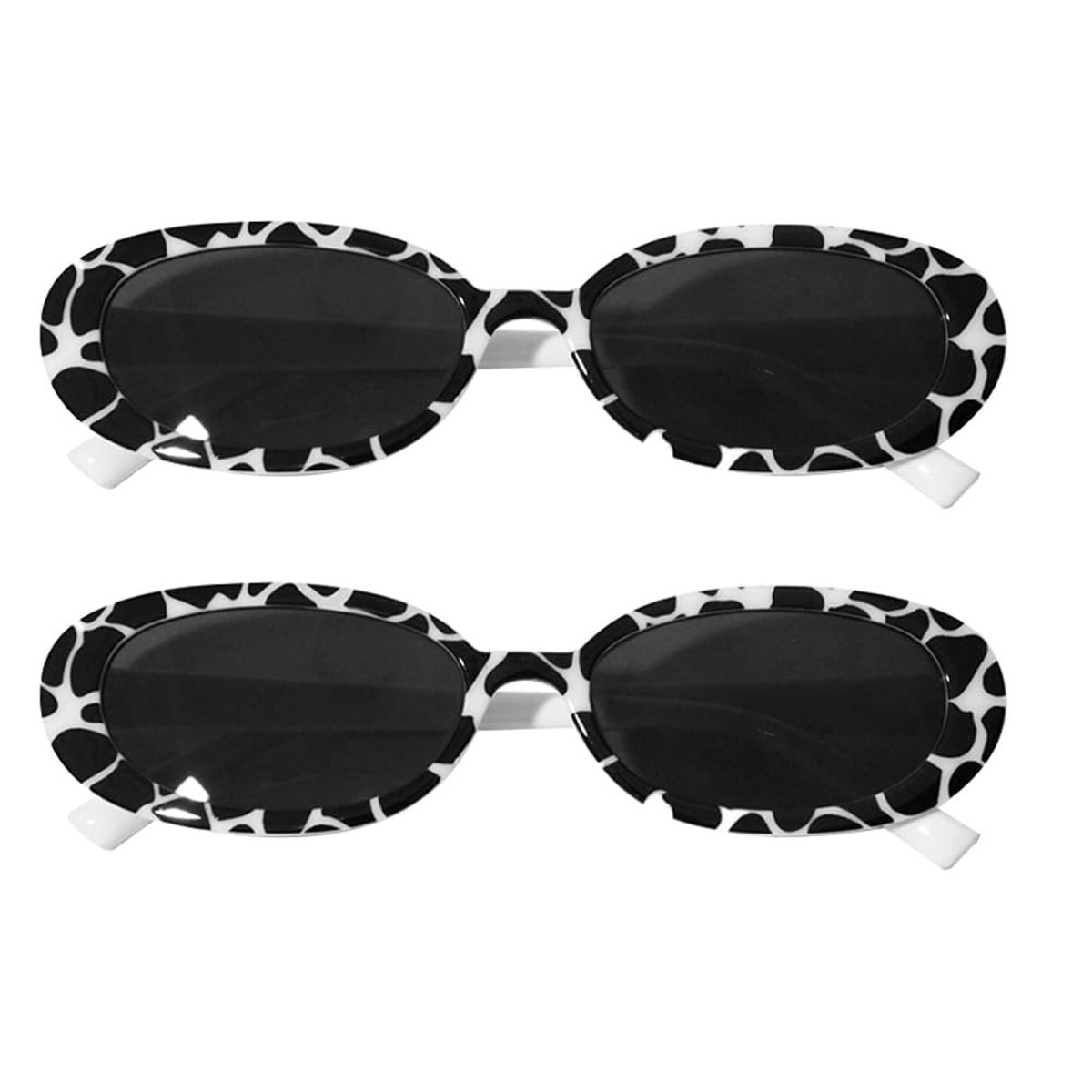 Dailygoods- Zonnebril - 2 Stuks - Creatieve Zonnebril - Foto Props - Zwart/Wit - Duurzaam Kunststof - Perfect voor Feesten - Feestzonnebril