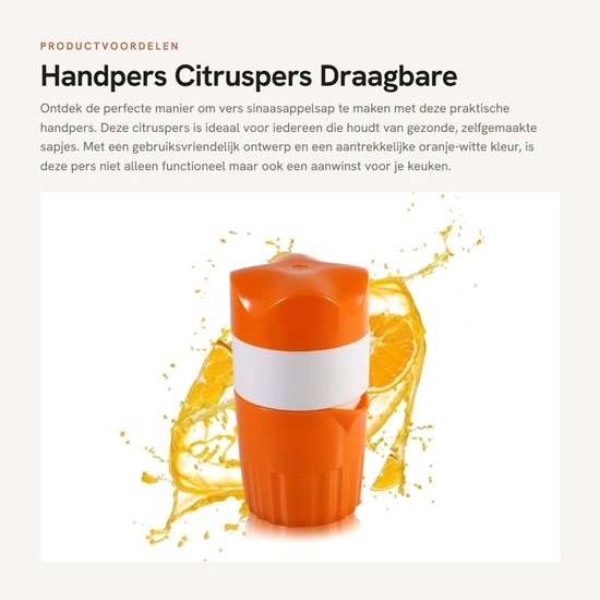 Dailygoods- Citruspers Handmatig - Draagbare Citruspers - RVS Citruspers - Efficiënte Sapcentrifuge - Food Grade ABS - Stijlvol Ontwerp van Dailygoods — afbeelding 5