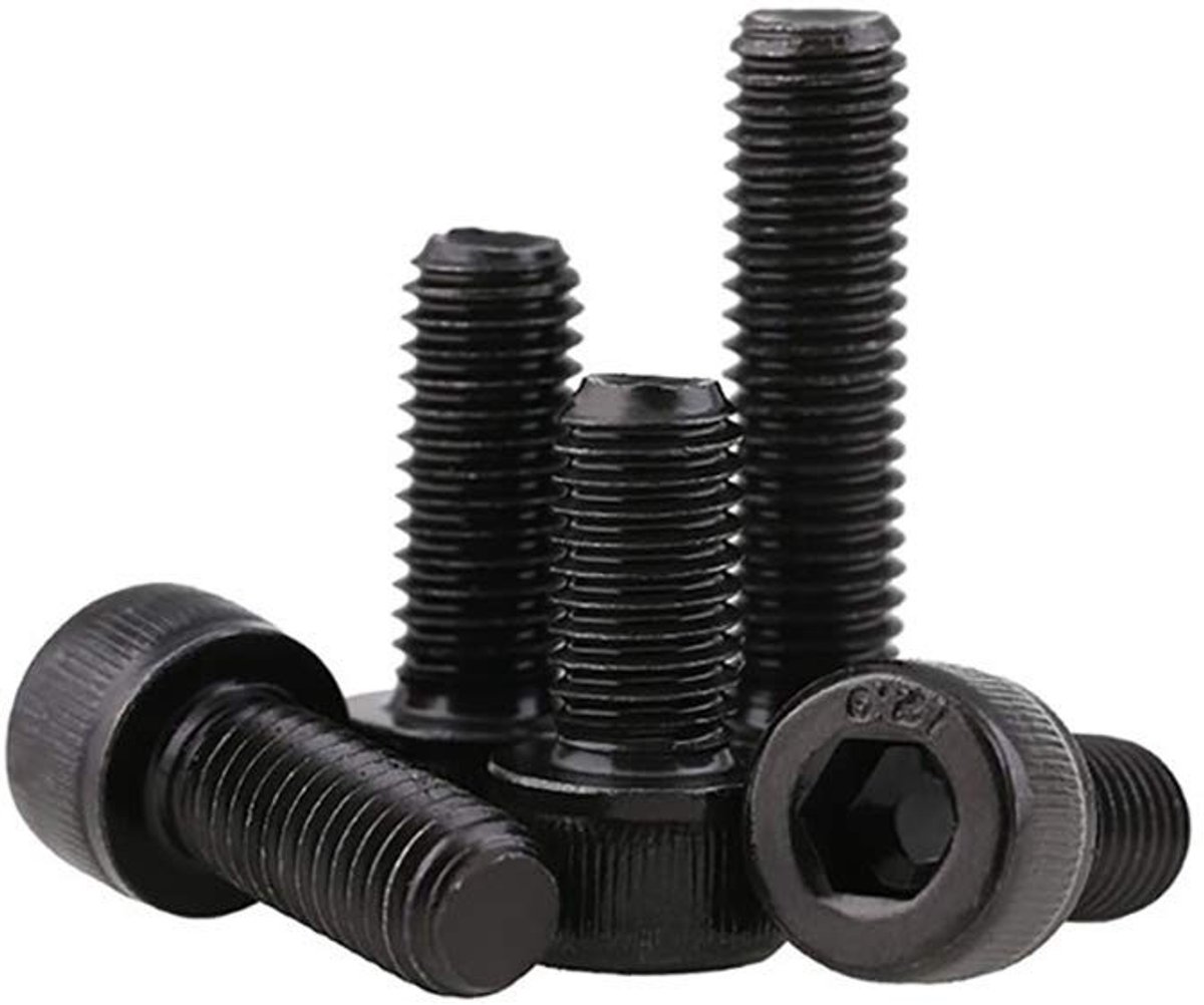 Dailygoods- Binnenzeskantschroef M6 x 35 mm - DIN 912 - Zwart geoxideerd - Koolstofstaal 12,9 - Cilindrische kop - Bevestiging - Machineschroef