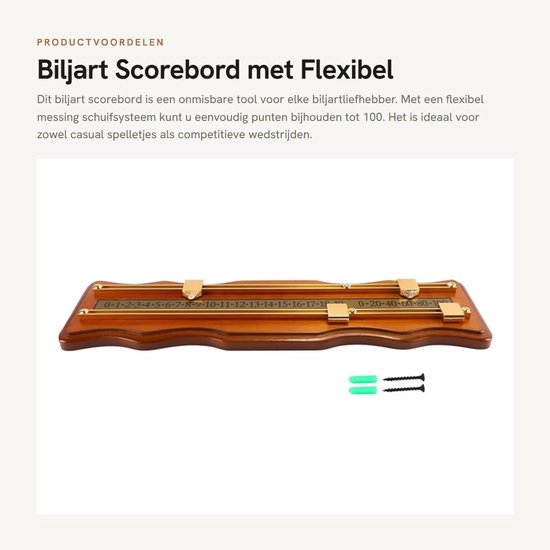 Dailygoods- Biljart Scorebord Flexibel Schuifsysteem - Poolspel/Scorer - Snooker - Duurzaam - Thuisclubgebruik - Tot 100 Punten van Dailygoods — afbeelding 5