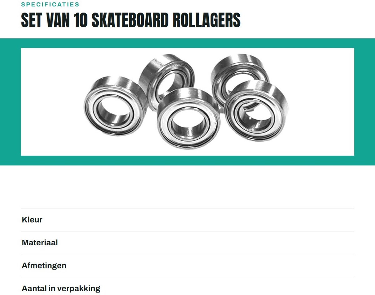 Dailygoods- Rollagers 10 Stuks - Lange Plaatlagers - ABEC Kogellagers - Robuust en Duurzaam - 8 mm x 14 mm x 4 mm - Hoge Snelheid