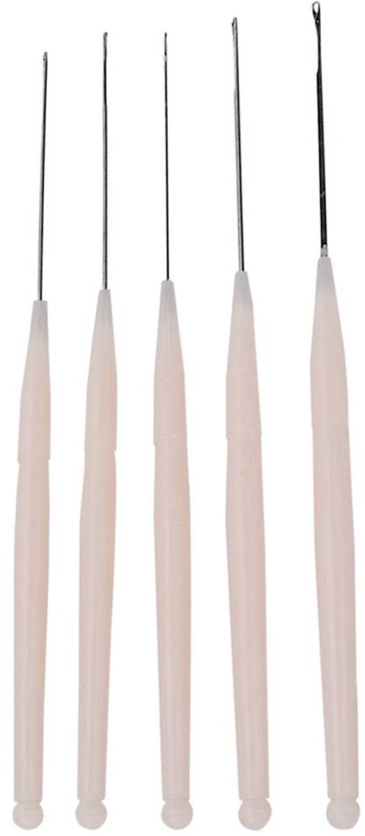 Dailygoods- Parelnaalden 5 Stuks - Haaknaalden voor Inrijgen - Sieraden Maken - Parelgat Diameter tot 1,8 mm - Ideaal voor Creatief Werk - Sieradennaalden