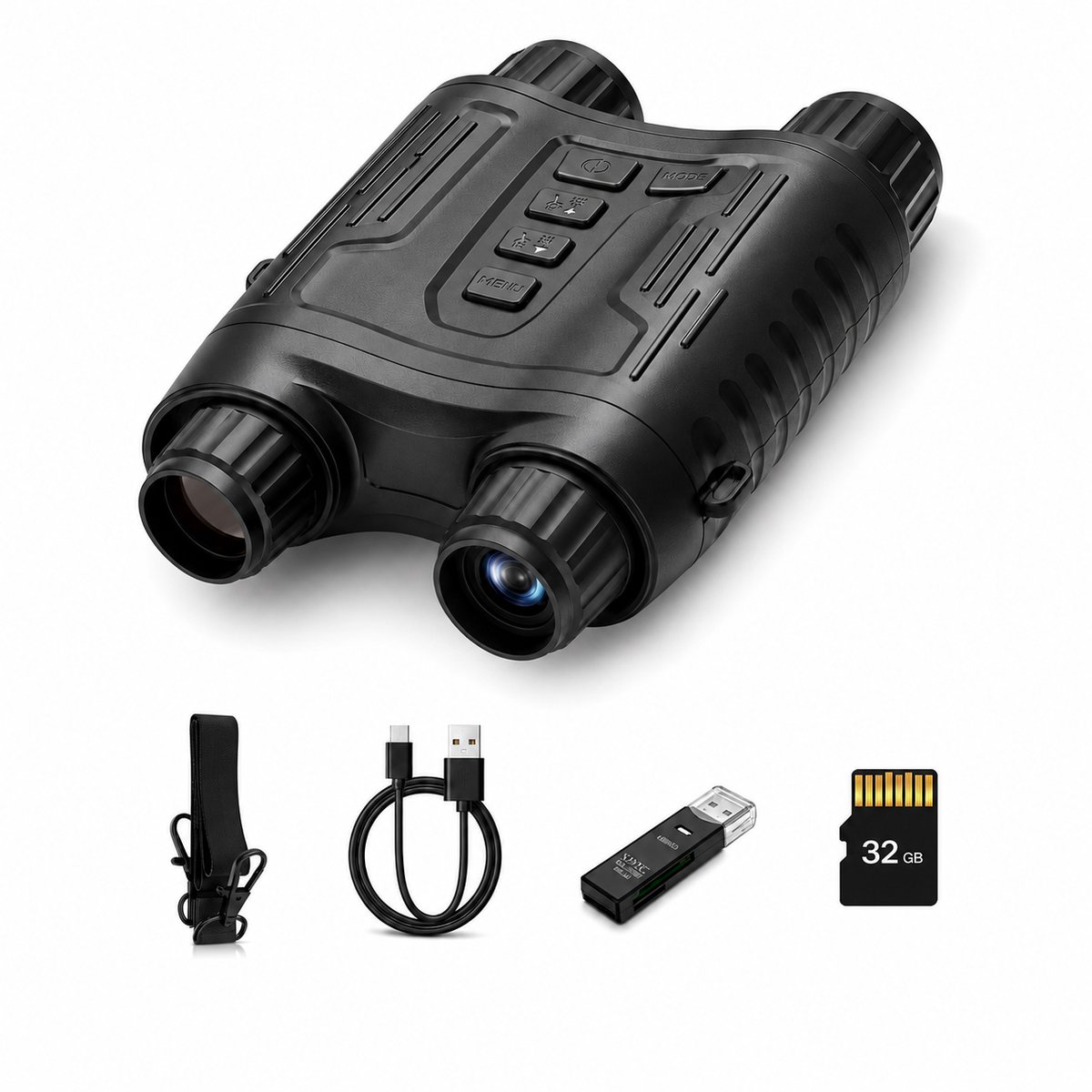 Gloovon® Digitale Nachtkijker - 4K Video & 36MP Foto - 300m Infrarood Bereik - Oplaadbaar met 64GB SD Kaart - IP54 Spatwaterdicht