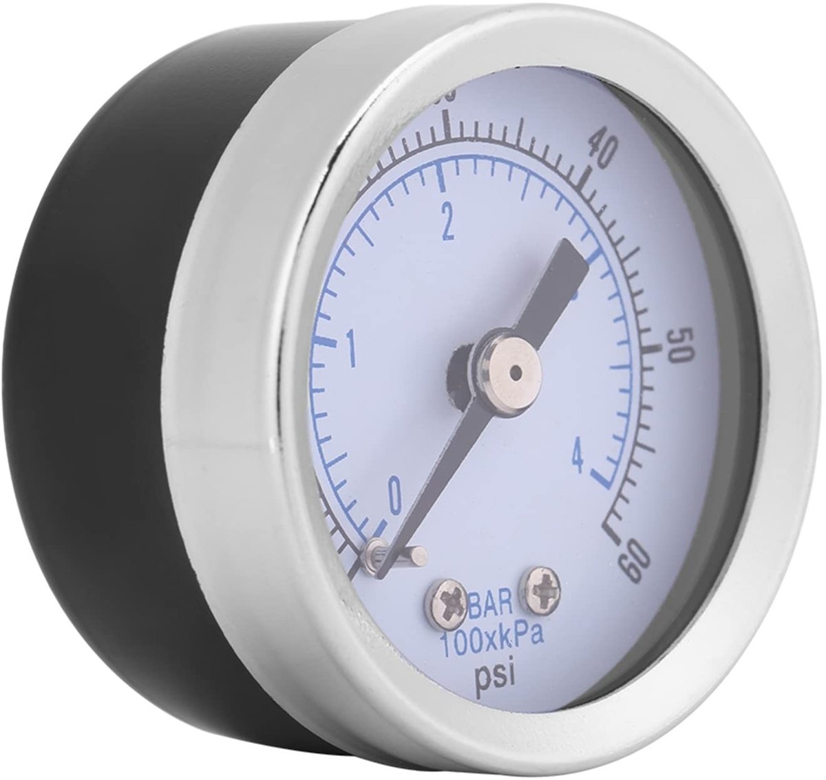 Dailygoods- Manometer 0-60 Psi/0-4 Bar - Drukmeter Lucht/Water/Olie - Wijzerplaat 4 cm - NPT-aansluiting - Metaal Schaalverdeling