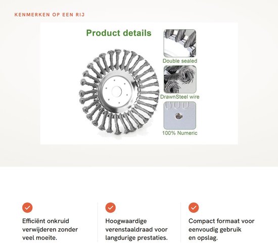 Allecta - Efficiënte Onkruidborstel voor het Verwijderen van Wildkruid in de Tuin van Merkloos	 — afbeelding 2