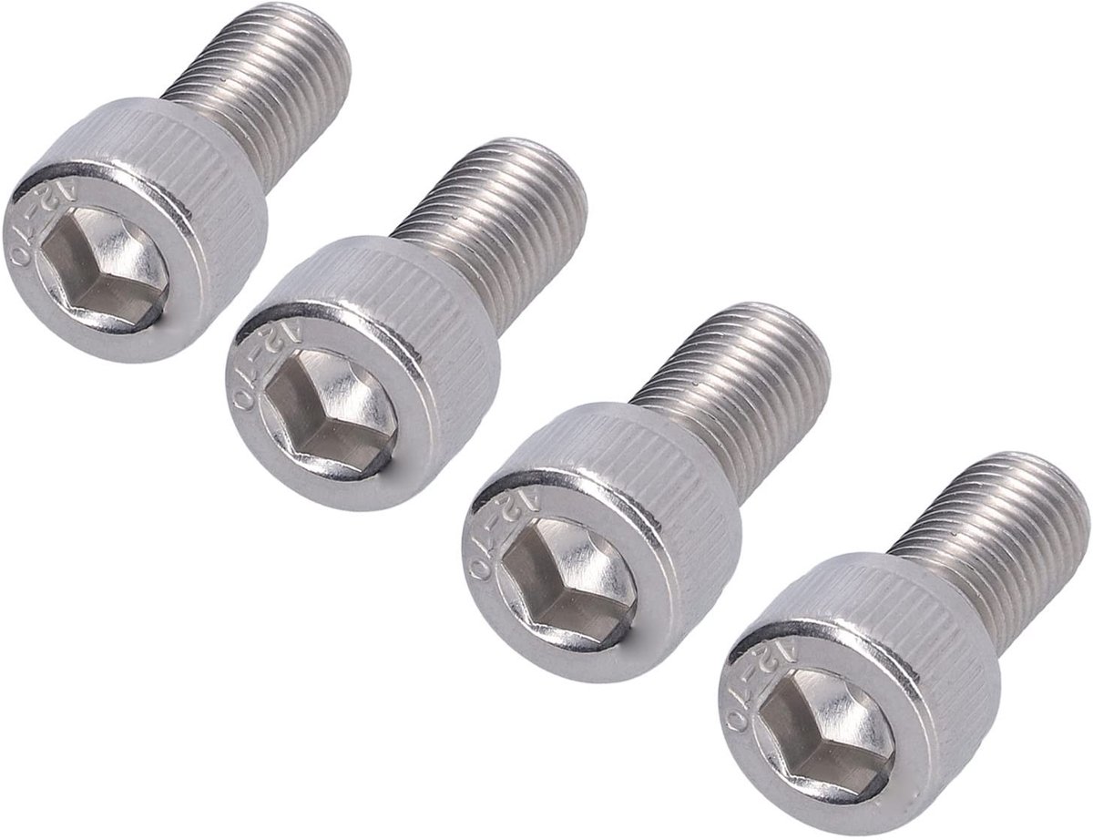 Dailygoods- Hex Bout A2-70 Roestvrij Staal - Zeskantbout - M10 - 1,25 mm Steek - Hoofd Diameter 16 mm - Hoofd Hoogte 10 mm