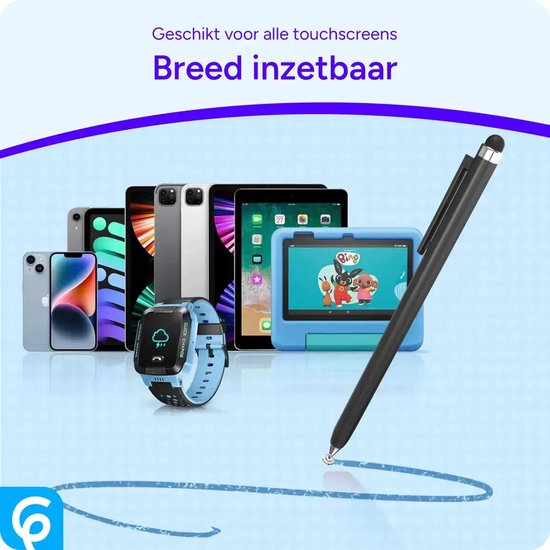 Universele Stylus Pen Met Precision Disc Tip en Zachte Tip - Met Schuifsysteem - Geschikt voor Telefoon Tablet en iPad - Zwart van Tech66 — afbeelding 5