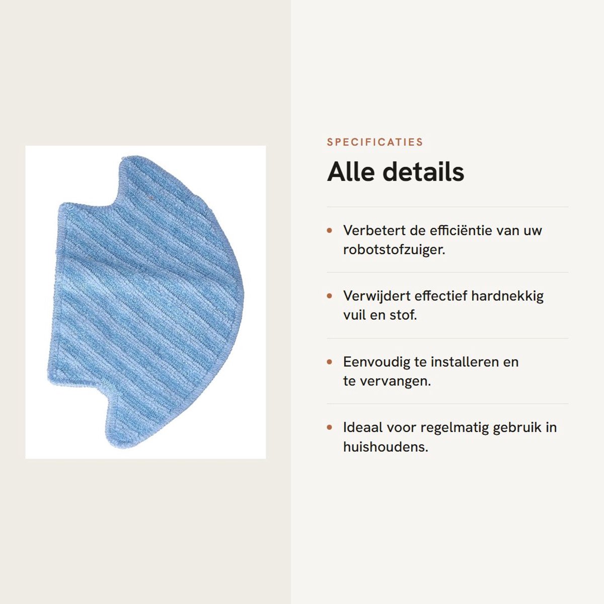 Dailygoods- Mopdoek Sterke Absorptie - 2 Stuks Mop Pads - Effectieve Schoonmaak - Voor Robotstofzuiger - Eenvoudig te Vervangen - Milieuvriendelijk Materiaal - Dweildoek