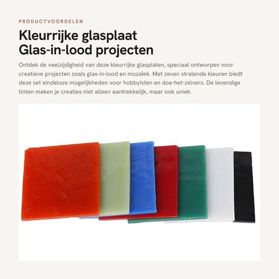 Allecto - Kleurrijke glasplaat - Glas-in-lood projecten - 7 Stuks - Mozaïekglas - Ideaal voor decoratie - Creatieve hobby's van Merkloos — afbeelding 4