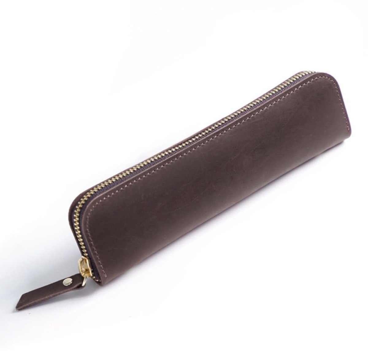 Dailygoods- Pennenetui Hoogwaardig Leer - Vintage/Retro Etui - 4 Pennenlussen - Handgenaaid - Duurzaam - Elegant Design - Pennentas