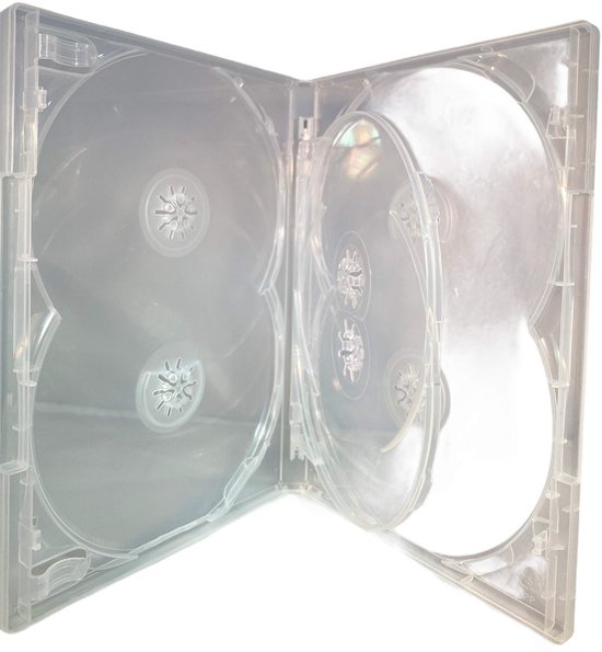 Dailygoods- DVD Multi Case Hoogwaardige Multibox - DVD Doosjes Leeg - 6 Disc - 15mm Rug - Swing Tray - Scharnierdoos - Dvd Doos