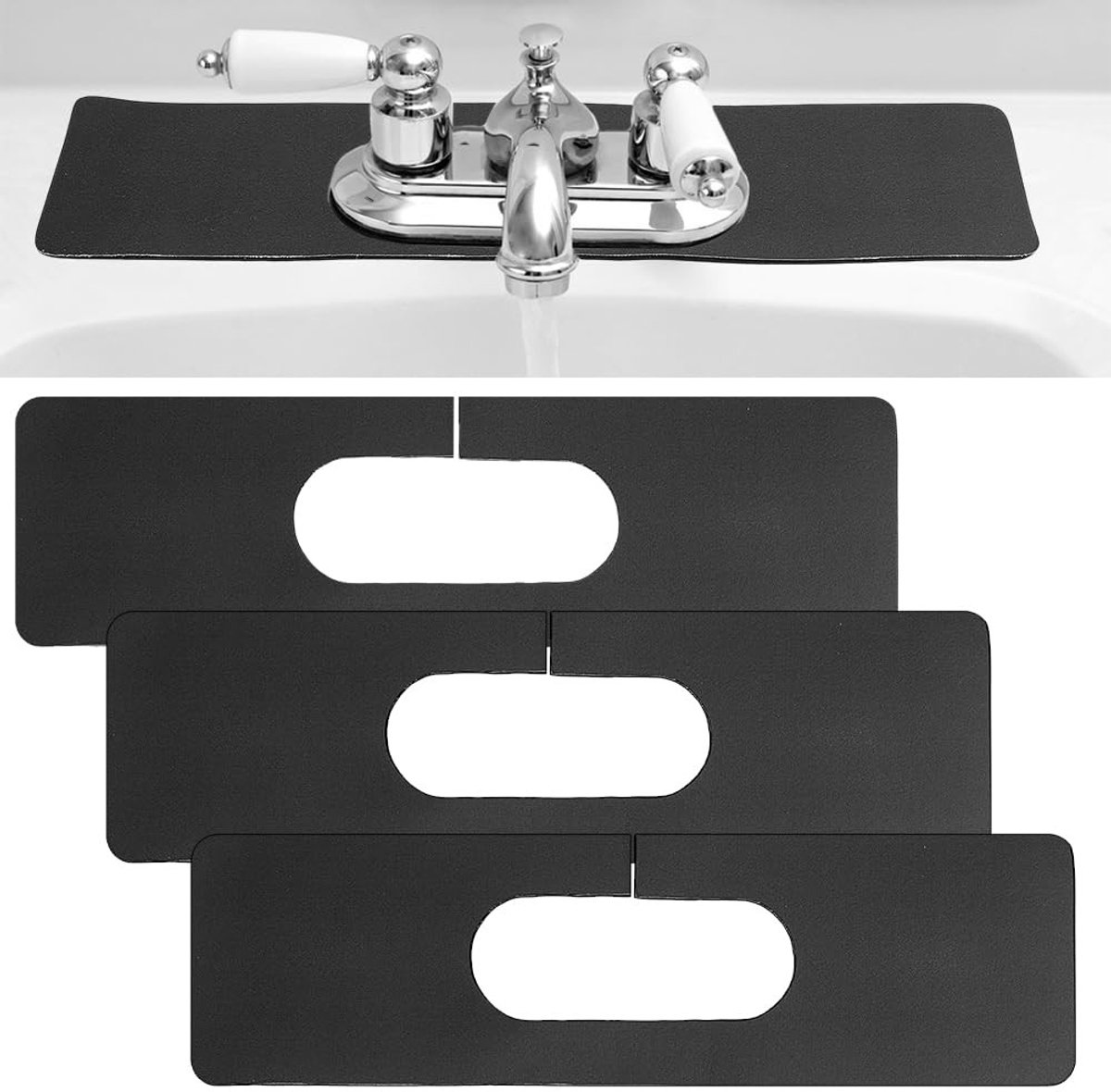 Dailygoods- Kraanmat Duurzaam - Splash Guard - Water Catcher - Keuken/Badkamer - Rechthoekig - 130 mm breed, 440 mm lang