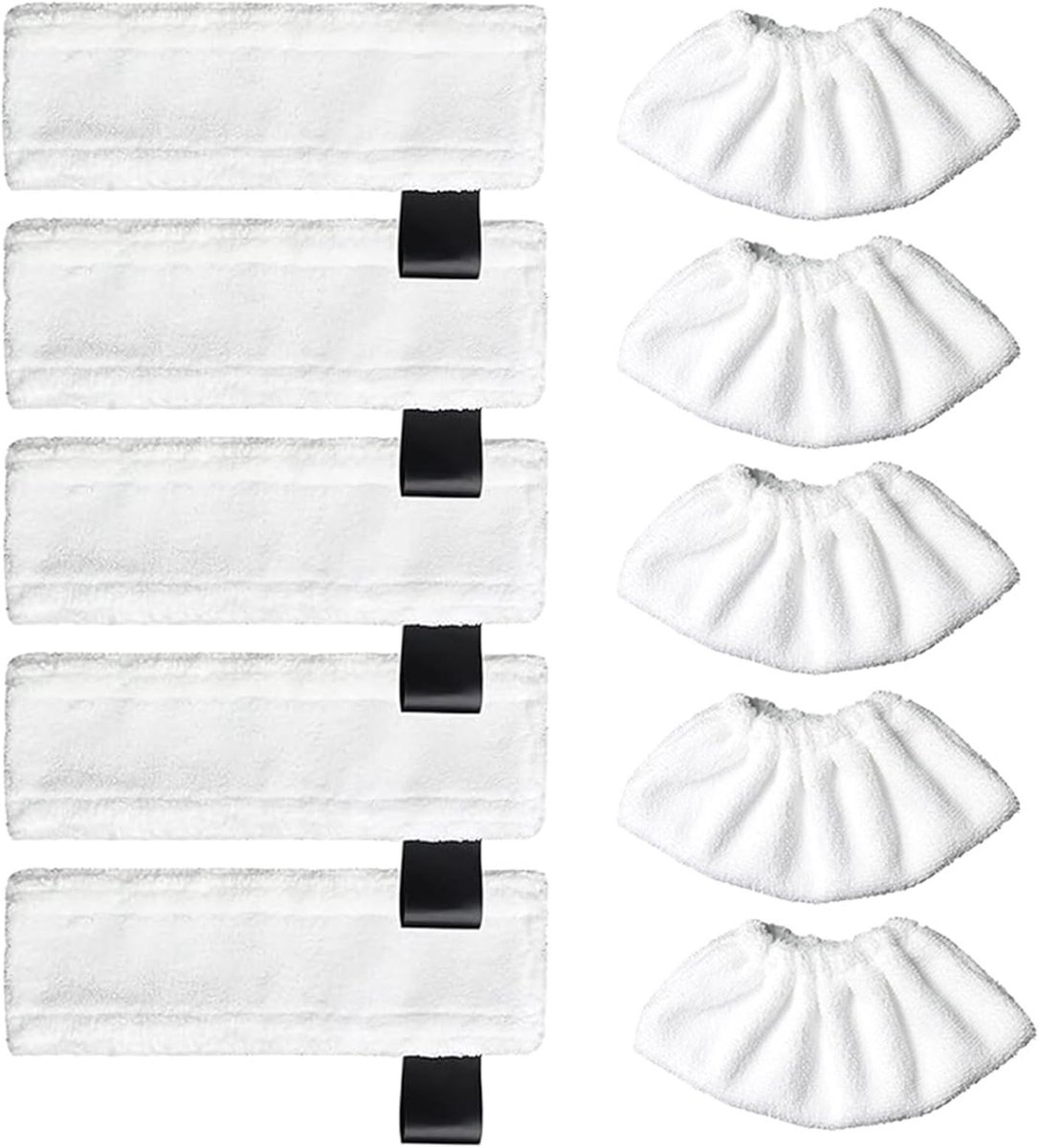 Dailygoods- Microvezeldoekset 10 Stuks - Vloerdoeken/Stofhoezen - Accessoires voor Kärcher SC1/SC2/SC3/SC4/SC5/SV7 - Perfect voor Stoomreinigers - Ideaal voor Huishoudelijk Gebruik