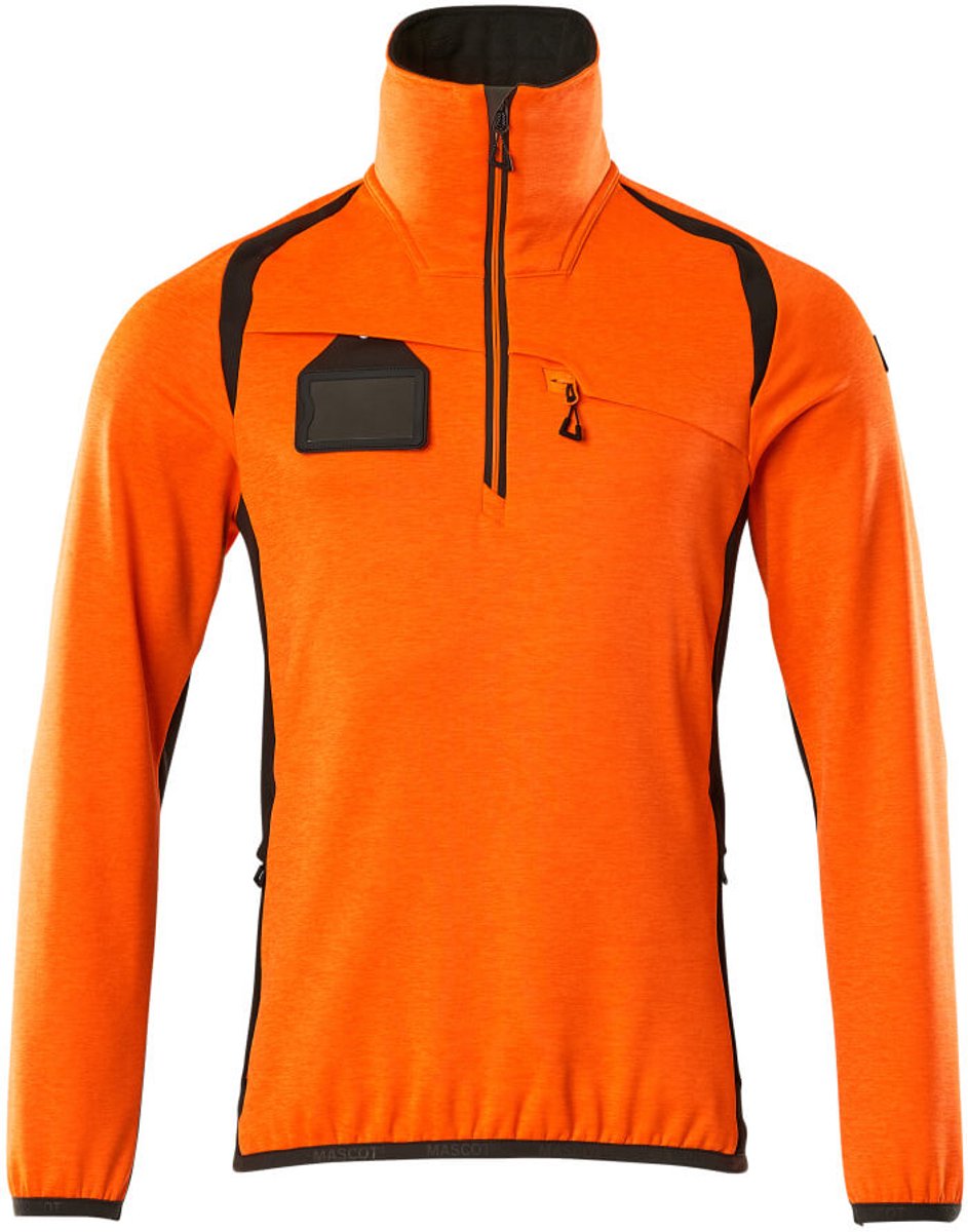 Mascot Accelerate Safe Fleecetrui met korte rits 19303-316 - hi-vis oranje/donkerantraciet - 2XL
