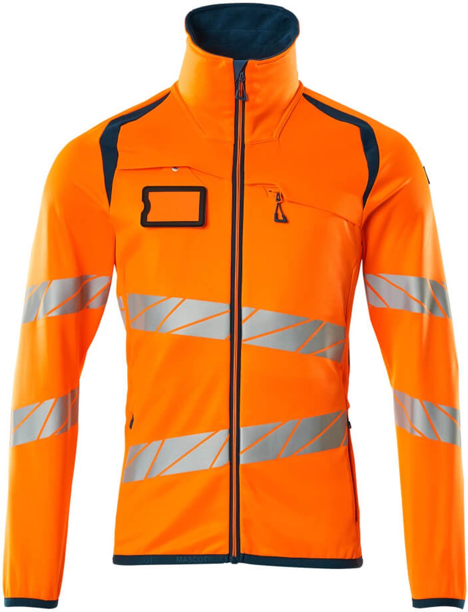 Mascot Accelerate Safe Fleecetrui met rits 19103-315 - hi-vis oranje/donkerpetrol - L