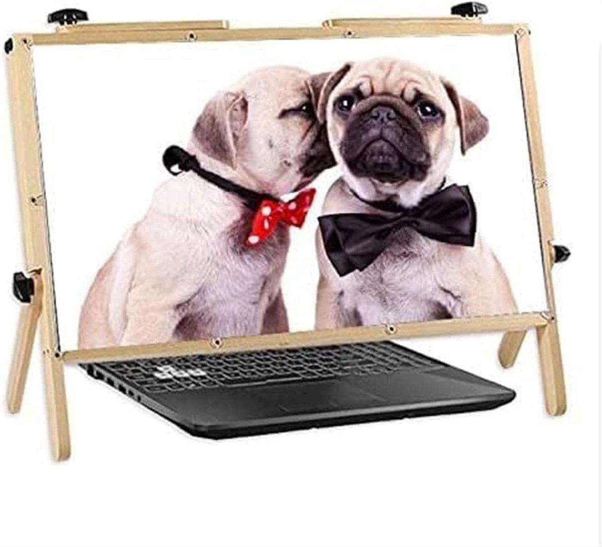 Schermvergroter Laptop - Vergrootglas Telefoon - Films Kijken - HD Optische Zoom - 22 inch - Houtkleur