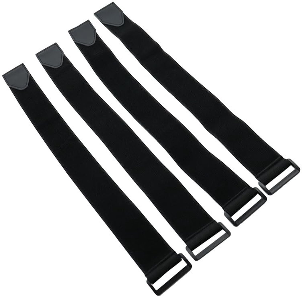 Dailygoods- Fietsriemen 4 stuks - Fietsriemen met klittenband - Sjorbanden - Nylon - 61 cm lengte - Zwart - Spanbanden