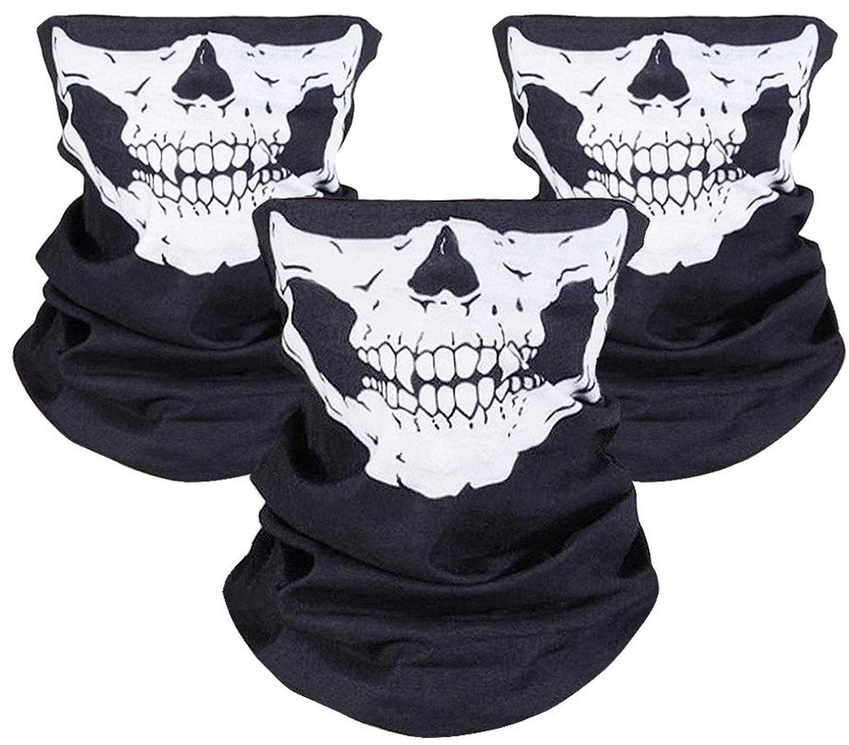 Dailygoods- Schedel Bivakmuts Ademend - Doodshoofdmasker - Naadloze Gezichtsbescherming - Lichtgewicht - Microvezel-Polyester - Perfect voor Buitensporten - Gezichtsmasker