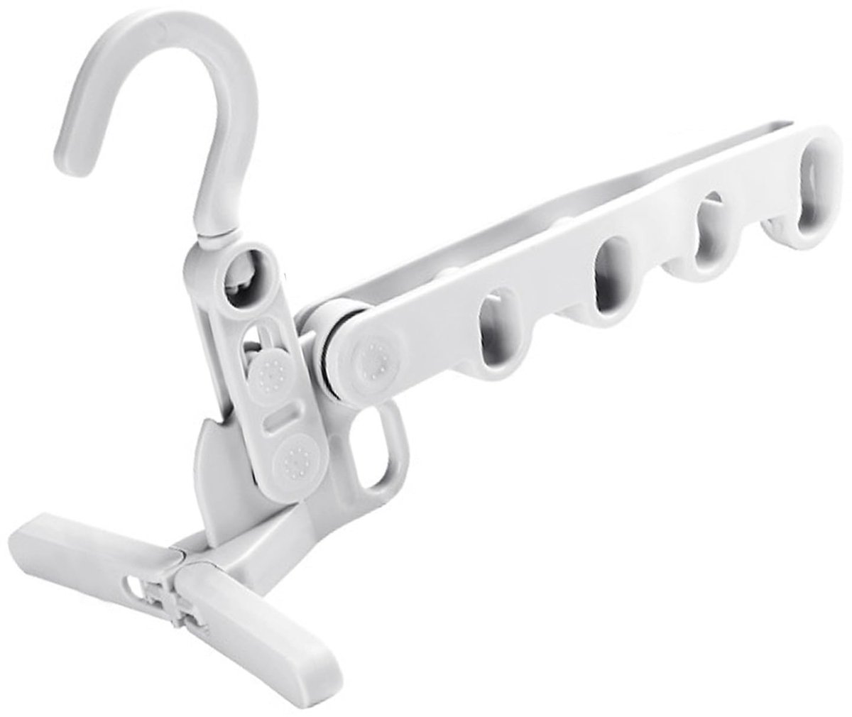 Dailygoods- Droogrek Stevig - Opvouwbaar - Draagbaar - 5 Ophanggaten - Voor Over de Deur - Duurzaam Kunststof - Kledingrek