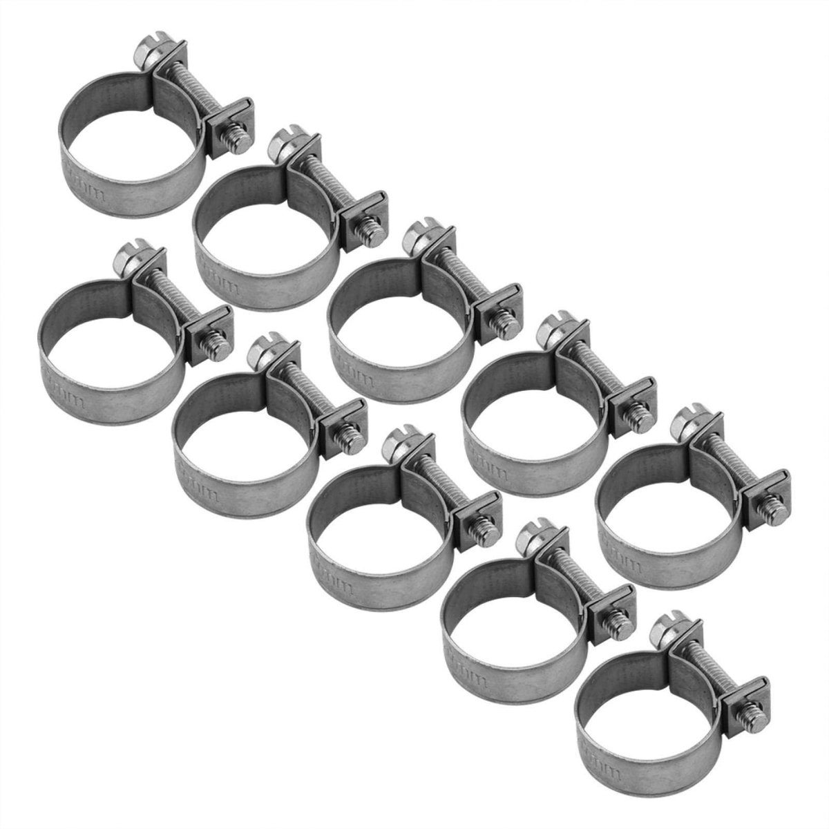 Dailygoods- Slangklem Set van 10 - Roestvrij Stalen Slangklemmen - Verstelbare Klemmen - Voor Lucht-/Water-/Brandstofleidingen - Eenvoudig te Installeren - Duurzaam en Betrouwbaar