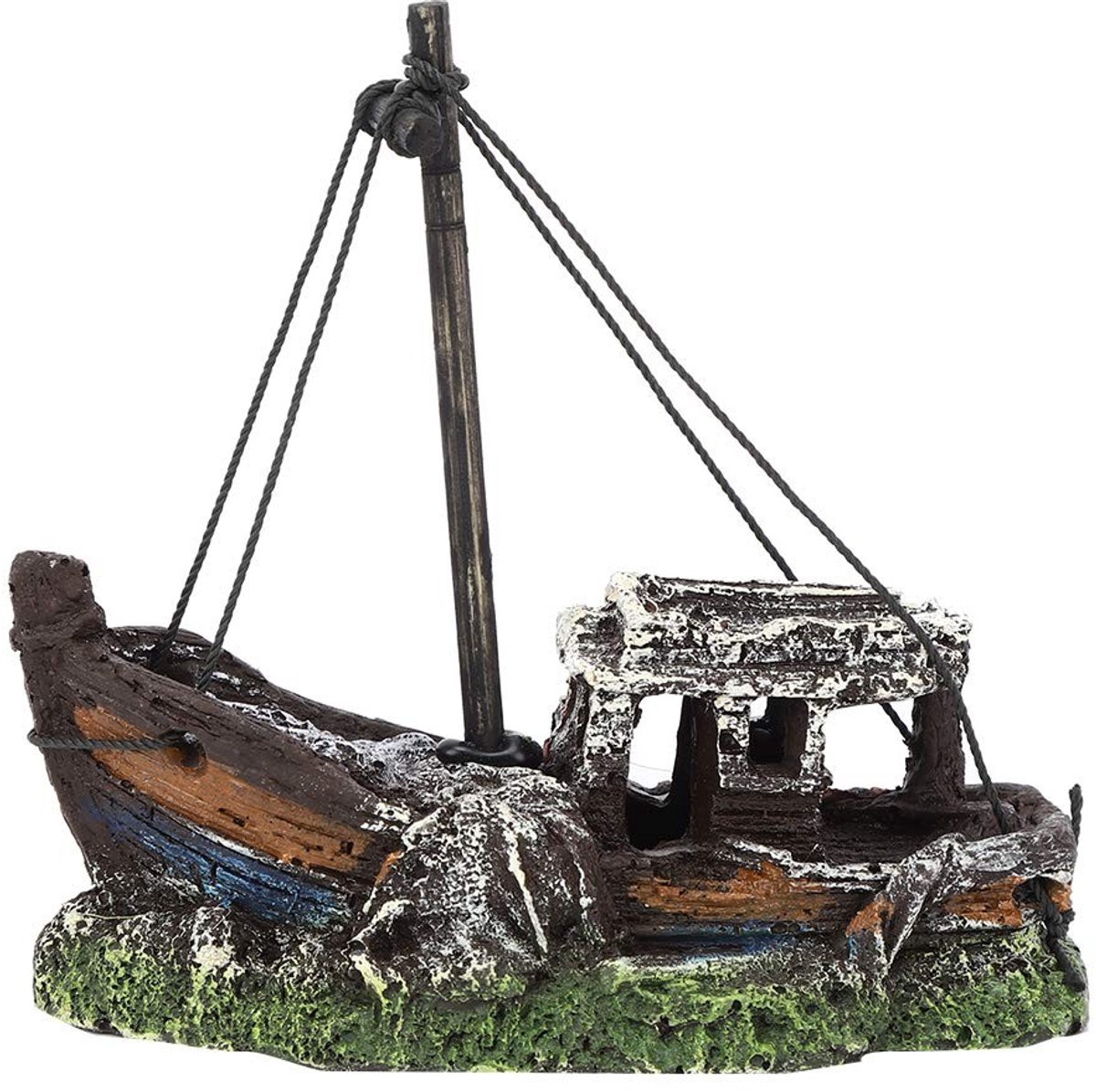 Dailygoods- Aquariumdecoratie Hoogwaardige Simulatie - Scheepswrak Ornament - Kunststof Decoratie - Aquariumaccessoire - Makkelijk te Reinigen - Veilig voor Vissen - Aquariumdecor