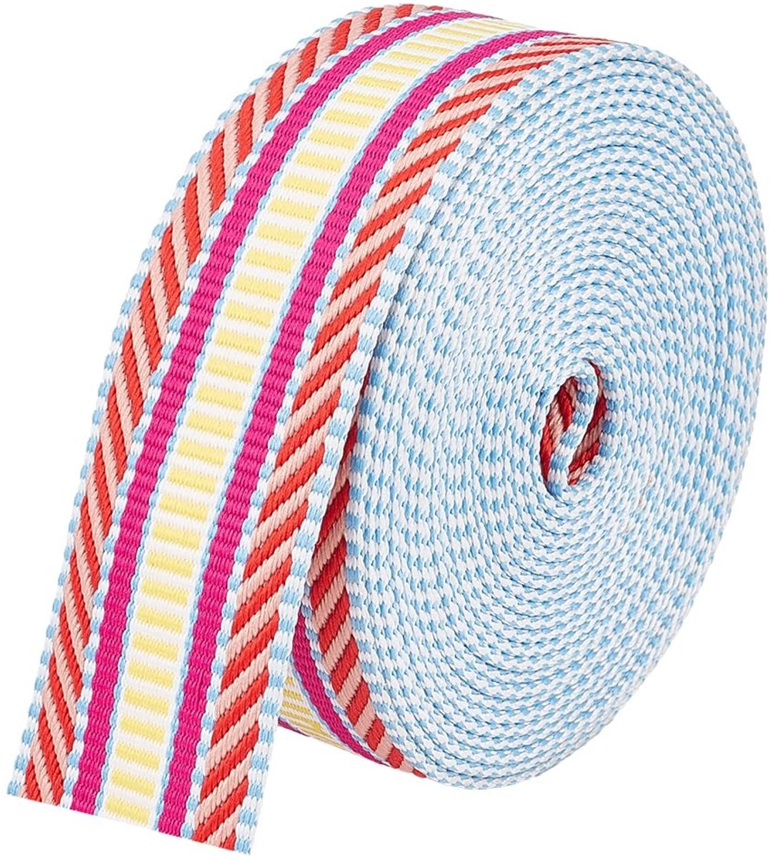 Dailygoods- Polyester Riem 4,5 m - Jacquard Lint - 38 mm Breed - Vintage Stijl - Duurzaam - Perfect voor Handwerk - Weefband