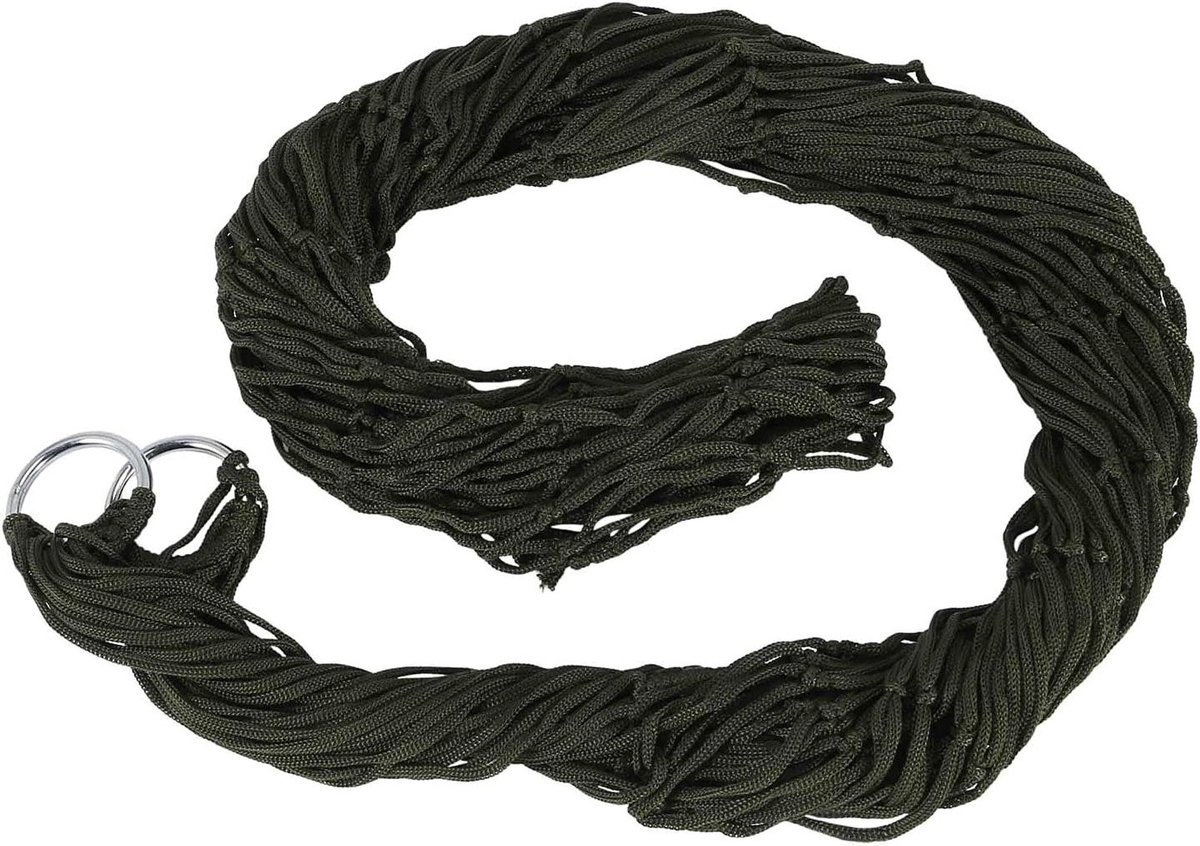 Draagbare Hangmat - Outdoor Bed - Kamperen Ontspannen - Lichtgewicht Nylon - 270 x 80 cm - Legergroen