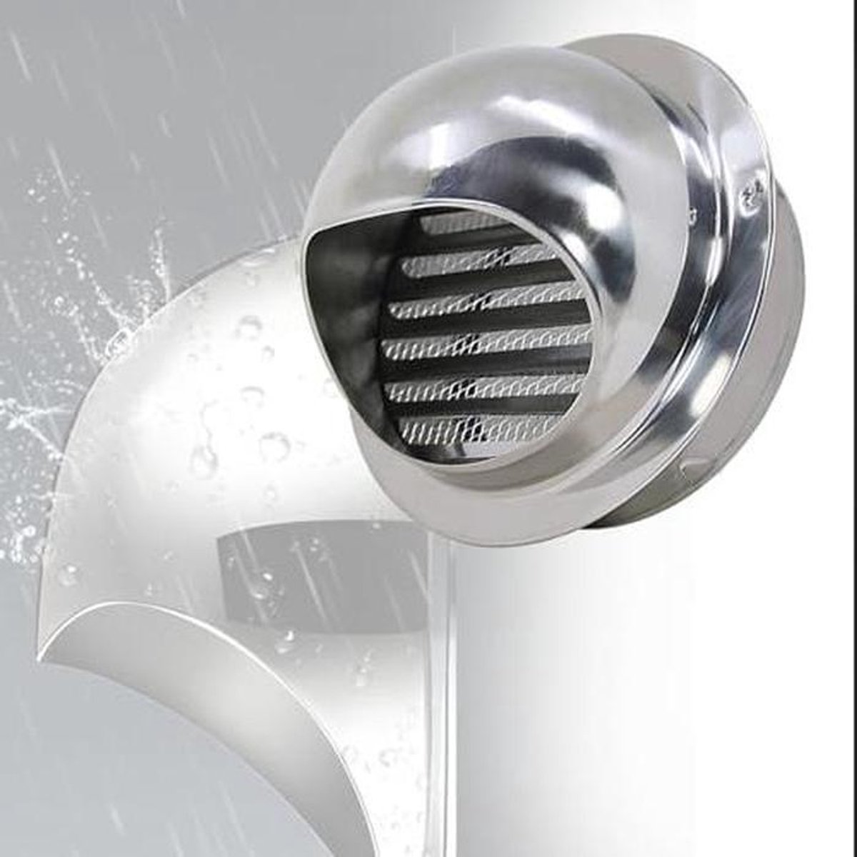 Afzuigkap Ventilatiekap Luchtuitlaat RVS Ventilatie Verbeteren Regendichte Bescherming Maten Zilverkleurig