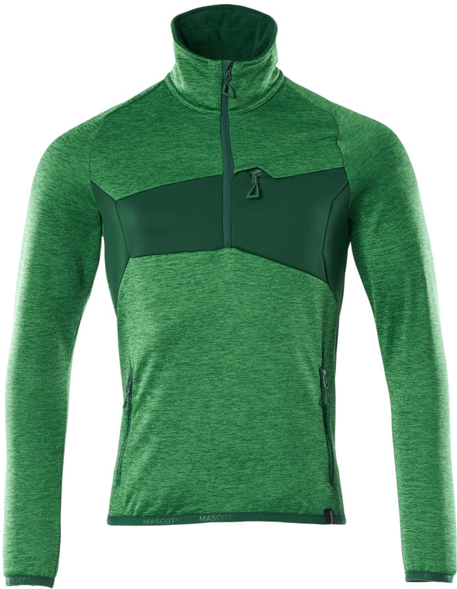 Mascot Accelerate Fleecetrui met korte rits 18003-316 - helder groen/groen - XS