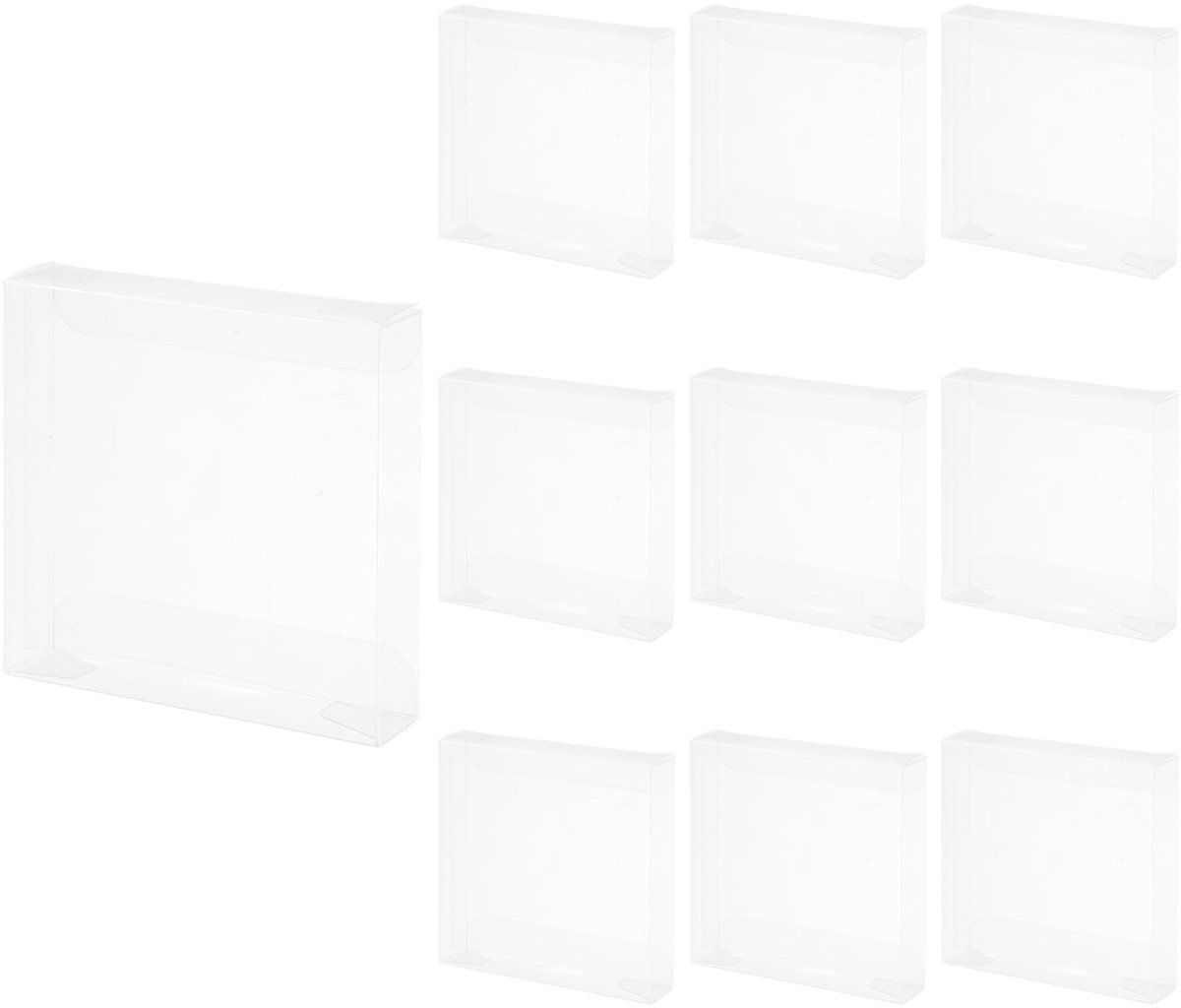 Dailygoods- Cadeaubox 10 Stuks - Transparante Geschenken Doos - Decoratieve Doos - Verpakking voor Snoep - Sieraden Opbergdoos - Afmetingen 92 x 20 x 92 mm - Verpakkingsdoos