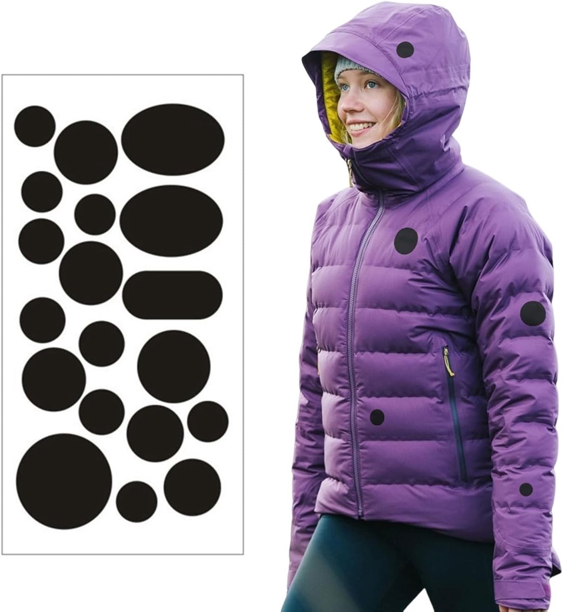 Dailygoods- Opnaaiset Eerste Hulp voor Dekbedden - Patches Set - Reparatieset voor Slaapzak - Zwart - Robuuste Stof - Duurzame Reparaties