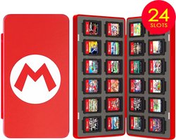Xainy – Card case rood geschikt voor Nintendo Switch of Switch 2 games | Switch-games accessoires | Spellen game houder | Opberg travel box / opbergbox voor OLED / Lite consoles | Beschermhoes 24 card slots