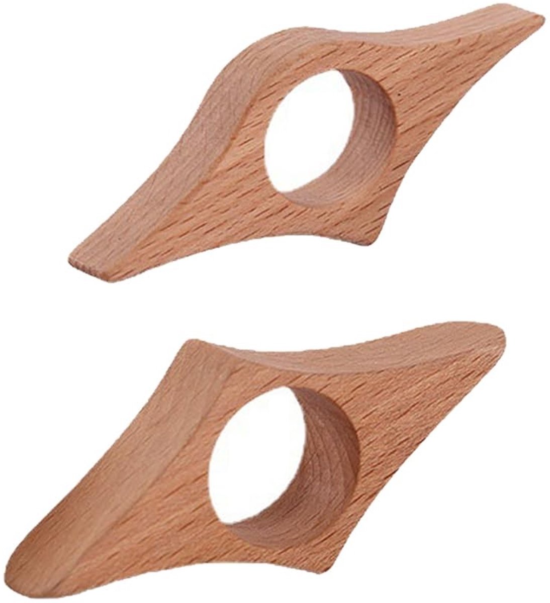 Dailygoods- Bladwijzer 2 stuks - Zijhouder met duimring - Leesaccessoires - Boekensteun - Hoogwaardig beukenhout - Comfortabele grip
